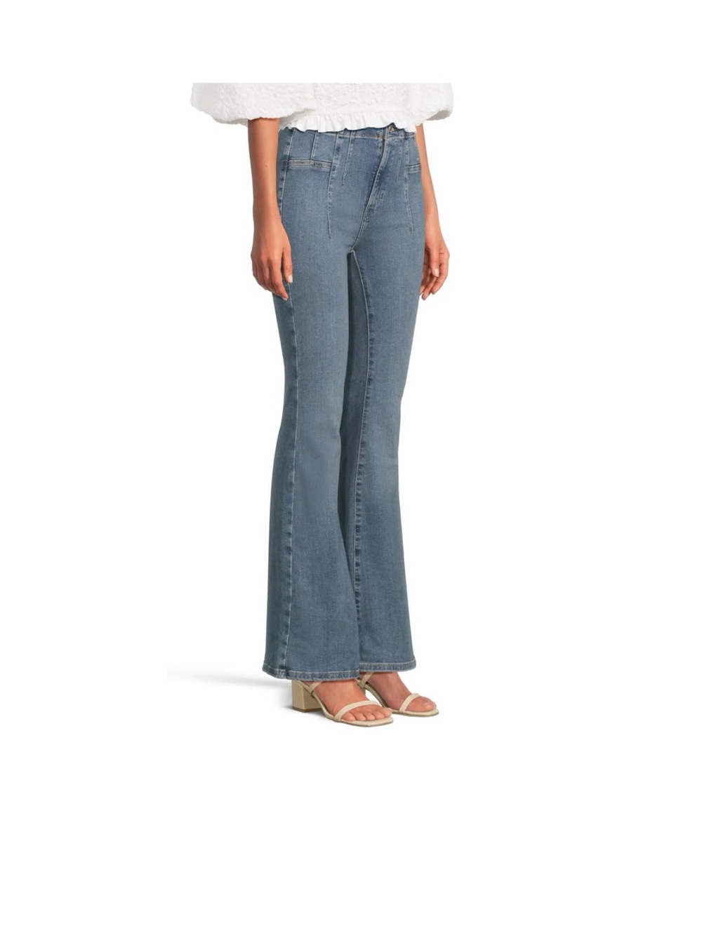 Free People We the Free Jayde Flare Hi Rise Med Blue Women’s Jeans Sz 31 NWT